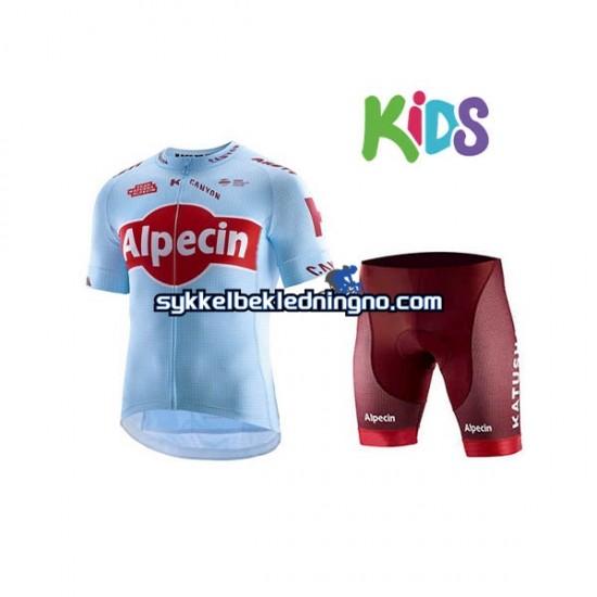 Barn 2019 Team Katusha Alpecin sykkeldrakt + sykkelshorts N001