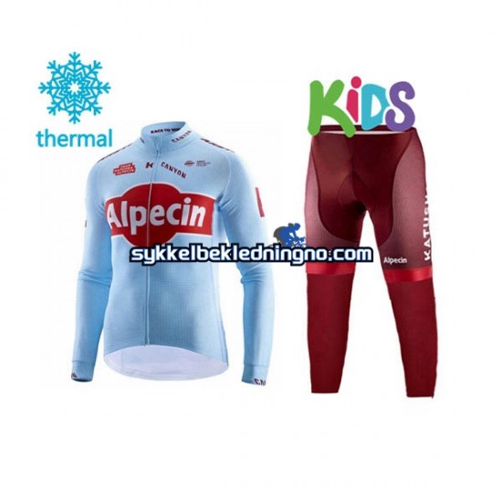 Barn 2019 Team Katusha Alpecin Vinter sykkeldrakt + cykeltights N001