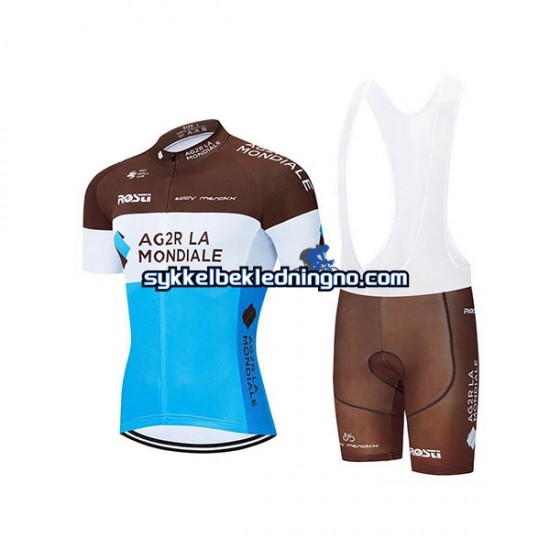 Herre 2020 AG2R La Mondiale sykkeldrakt + bib sykkelshorts N001