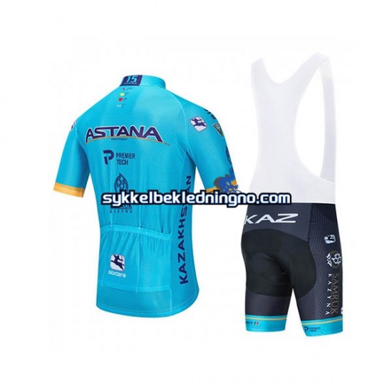 Herre 2020 Astana Pro Team sykkeldrakt + bib sykkelshorts N001