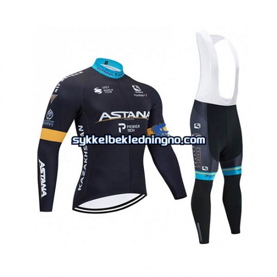 Herre 2020 Astana Pro Team sykkeldrakt + bib sykkelbukse N002