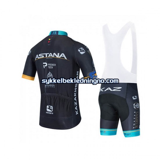 Herre 2020 Astana Pro Team sykkeldrakt + bib sykkelshorts N002