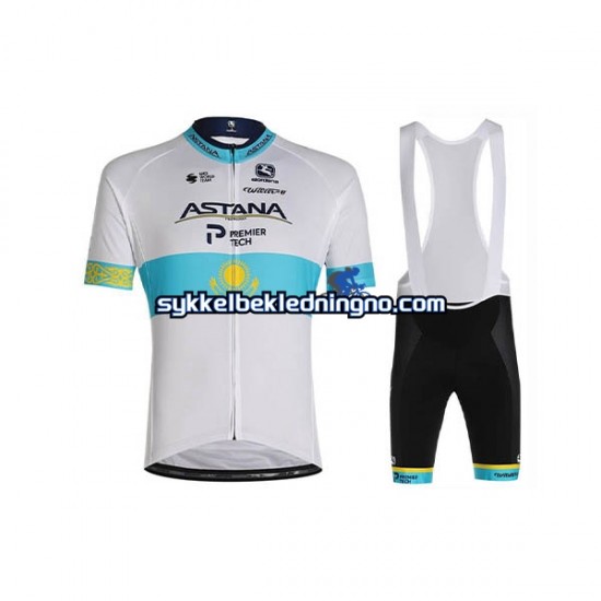 Herre 2020 Astana Pro Team sykkeldrakt + bib sykkelshorts N003