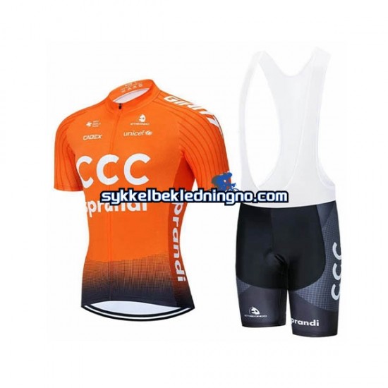 Herre 2020 CCC Pro Team sykkeldrakt + bib sykkelshorts N001