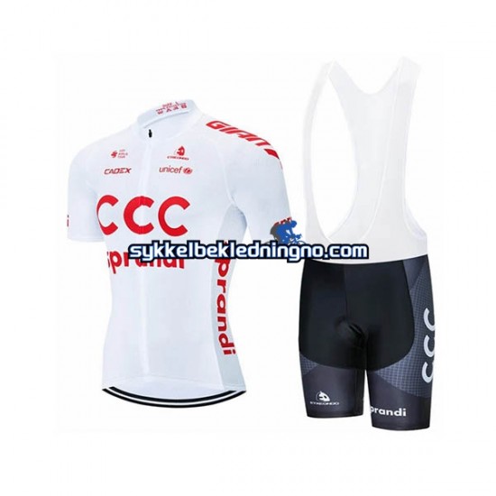 Herre 2020 CCC Pro Team sykkeldrakt + bib sykkelshorts N002