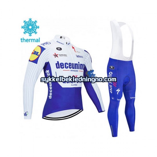 Herre 2020 Deceuninck–Quick-Step Vinter sykkeldrakt + bib cykeltights N001