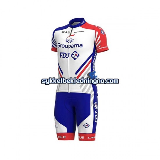 Herre 2020 Groupama–FDJ sykkeldrakt + bib sykkelshorts N001