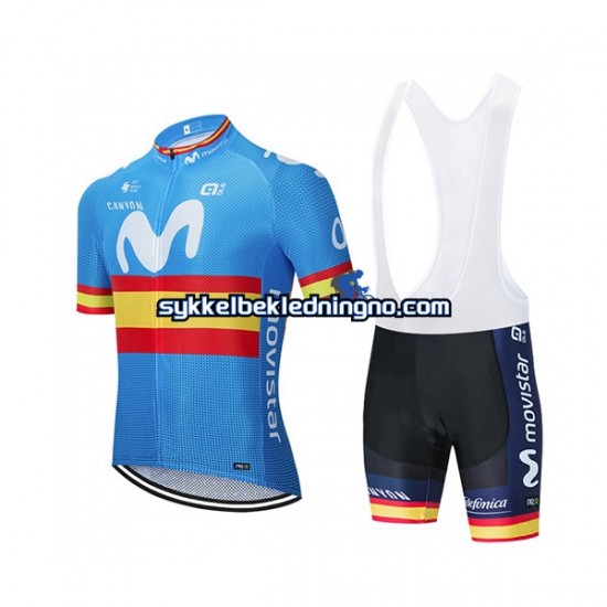 Herre 2020 Movistar Team sykkeldrakt + bib sykkelshorts N003