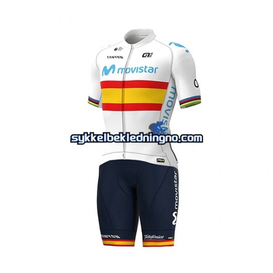 Herre 2020 Movistar Team sykkeldrakt + bib sykkelshorts N004