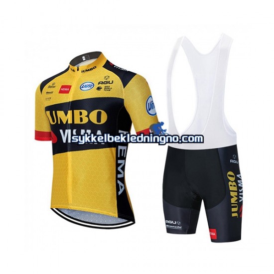 Herre 2020 Team Jumbo–Visma sykkeldrakt + bib sykkelshorts N001