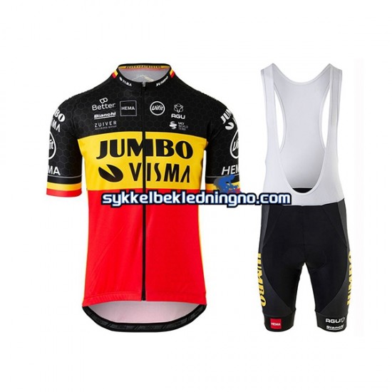 Herre 2020 Team Jumbo–Visma sykkeldrakt + bib sykkelshorts N002