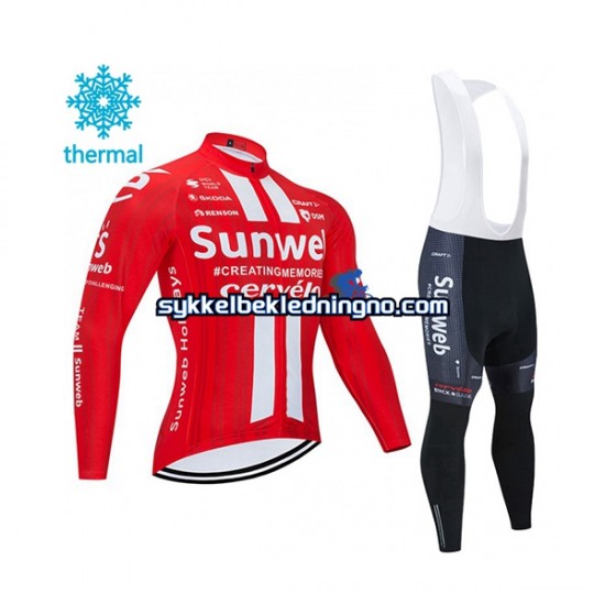 Herre 2020 Team Sunweb Vinter sykkeldrakt + bib cykeltights N001