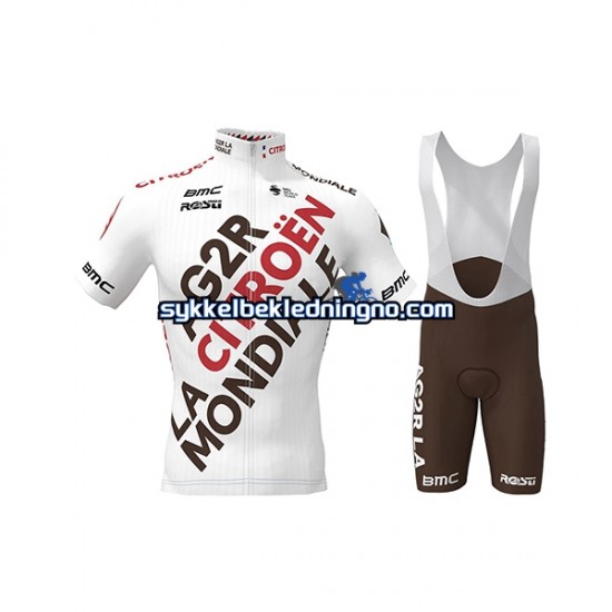 Herre 2021 AG2R Citroen Team sykkeldrakt + bib sykkelshorts N001