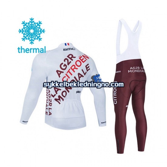 Herre 2021 AG2R Citroen Team Vinter sykkeldrakt + bib cykeltights N001