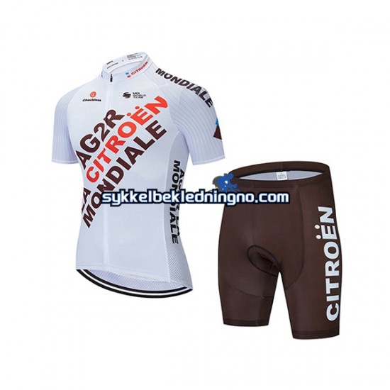 Barn 2021 AG2R Citroen Team sykkeldrakt + sykkelshorts N001