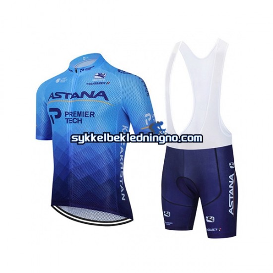 Herre 2021 Astana–Premier Tech sykkeldrakt + bib sykkelshorts N001