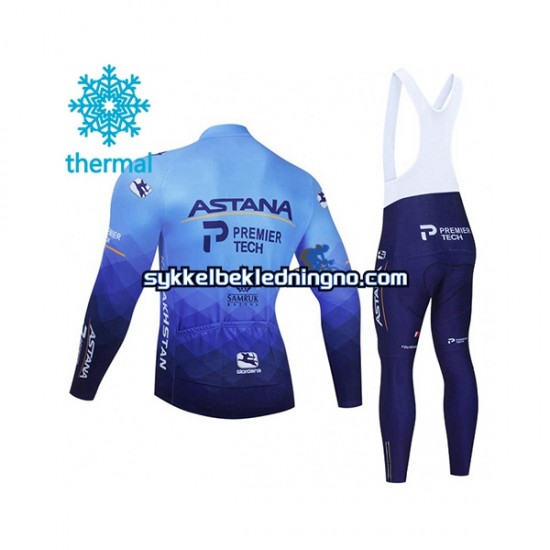 Herre 2021 Astana–Premier Tech Vinter sykkeldrakt + bib cykeltights N001