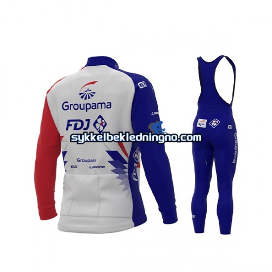 Herre 2021 Groupama-FDJ sykkeldrakt + bib sykkelbukse N001