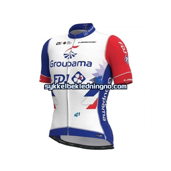 Herre 2021 Groupama-FDJ sykkeldrakt + bib sykkelshorts N001