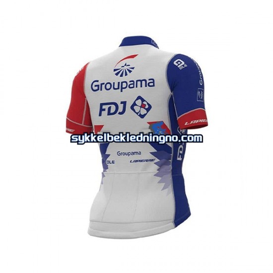 Herre 2021 Groupama-FDJ sykkeldrakt + bib sykkelshorts N001