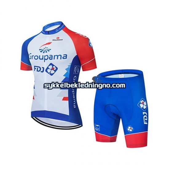 Barn 2021 Groupama-FDJ sykkeldrakt + sykkelshorts N002