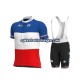 Herre 2021 Groupama-FDJ sykkeldrakt + bib sykkelshorts N003