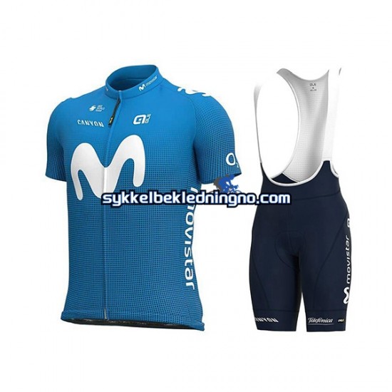 Herre 2021 Movistar Team sykkeldrakt + bib sykkelshorts N001