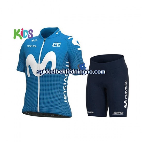 Barn 2021 Movistar Team sykkeldrakt + sykkelshorts N001