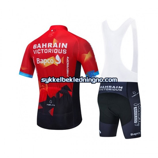 Herre 2021 Team Bahrain Victorious sykkeldrakt + bib sykkelshorts N001