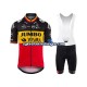 Herre 2021 Team Jumbo-Visma sykkeldrakt + bib sykkelshorts N001