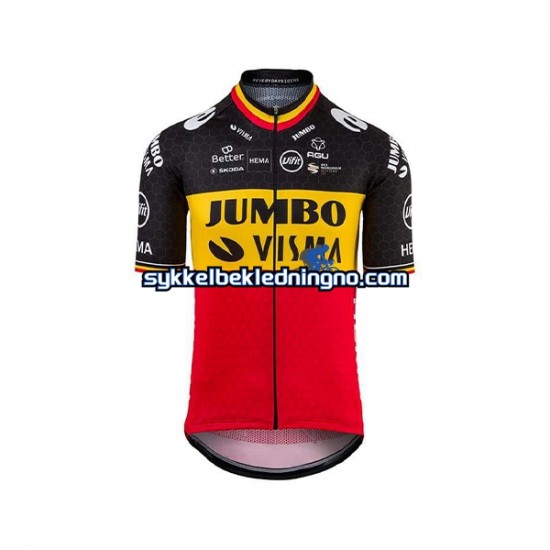 Herre 2021 Team Jumbo-Visma sykkeldrakt + bib sykkelshorts N001