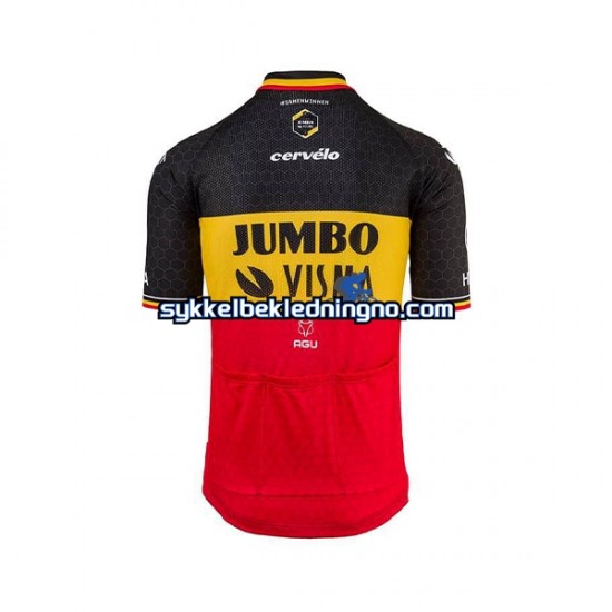 Herre 2021 Team Jumbo-Visma sykkeldrakt + bib sykkelshorts N001