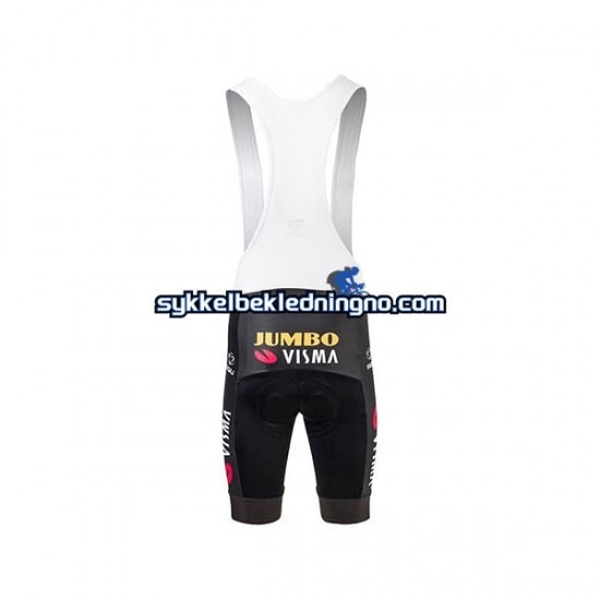 Herre 2021 Team Jumbo-Visma sykkeldrakt + bib sykkelshorts N001