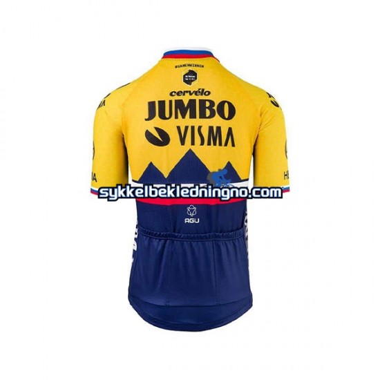 Herre 2021 Team Jumbo-Visma sykkeldrakt + bib sykkelshorts N002