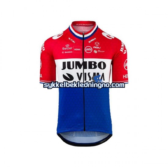 Herre 2021 Team Jumbo-Visma sykkeldrakt + bib sykkelshorts N004