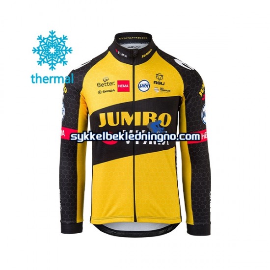 Herre 2021 Team Jumbo-Visma sykkeldrakt vinter N005