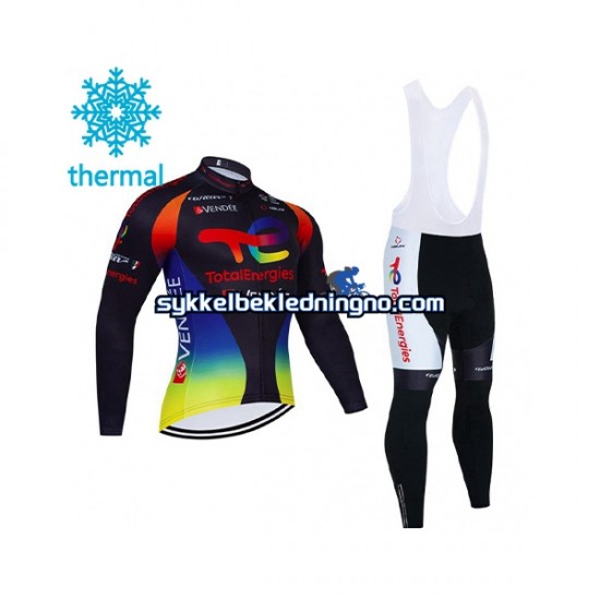 Herre 2021 Team TotalEnergies Vinter sykkeldrakt + bib cykeltights N002