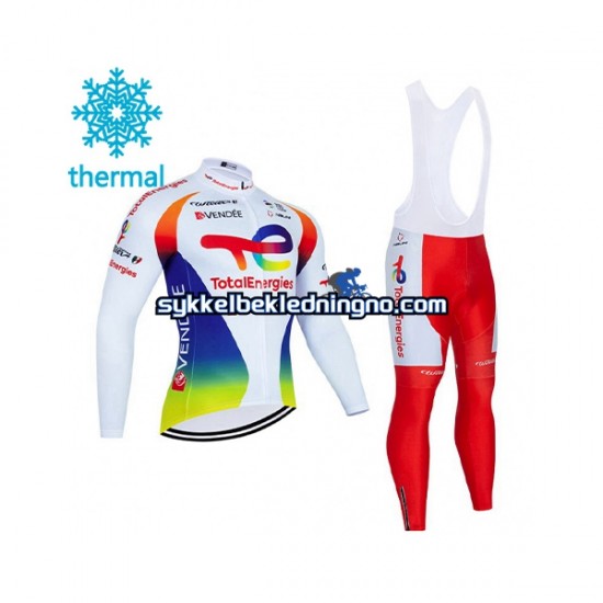 Herre 2021 Team TotalEnergies Vinter sykkeldrakt + bib cykeltights N003