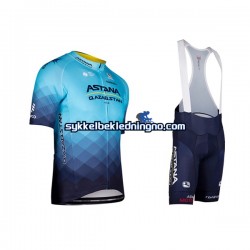 Herre 2022 Astana Qazaqstan Team sykkeldrakt + bib sykkelshorts N001