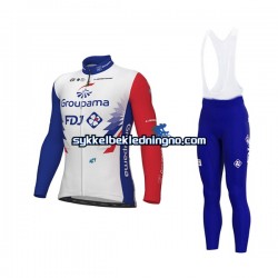 Herre 2022 Groupama-FDJ sykkeldrakt + bib sykkelbukse N001