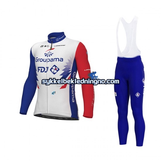 Herre 2022 Groupama-FDJ sykkeldrakt + bib sykkelbukse N001