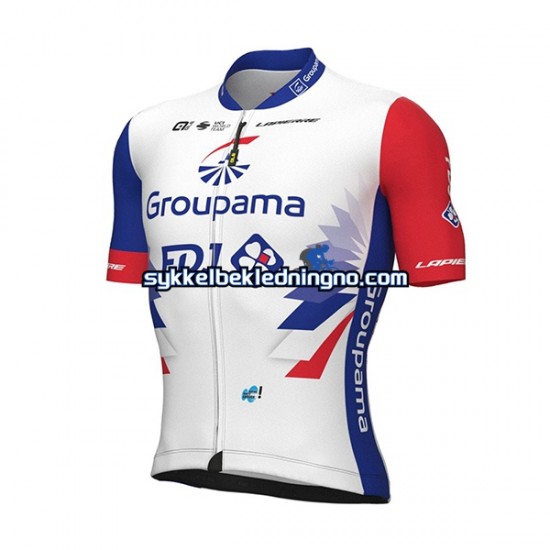 Herre 2022 Groupama-FDJ sykkeldrakt + bib sykkelshorts N001