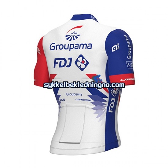 Herre 2022 Groupama-FDJ sykkeldrakt + bib sykkelshorts N001