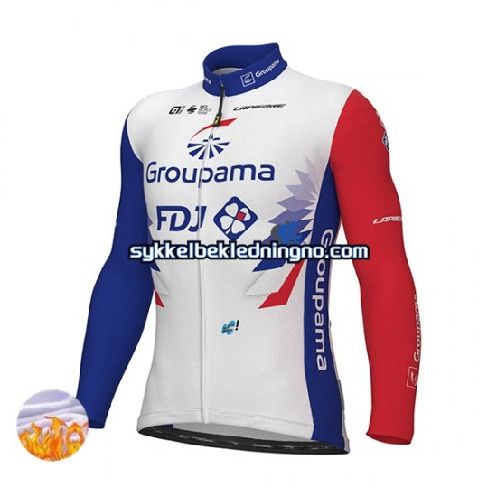 Herre 2022 Groupama-FDJ sykkeldrakt vinter N001