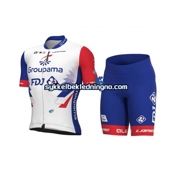 Dame 2022 Groupama-FDJ sykkeldrakt + sykkelshorts N001