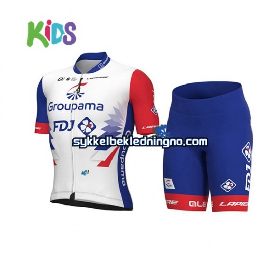 Barn 2022 Groupama-FDJ sykkeldrakt + sykkelshorts N001