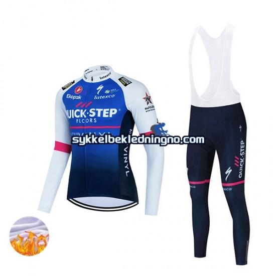 Herre 2022 Quick-Step Alpha Vinyl Team Vinter sykkeldrakt + bib cykeltights N001