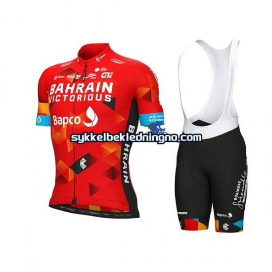 Herre 2022 Team Bahrain Victorious sykkeldrakt + bib sykkelshorts N001