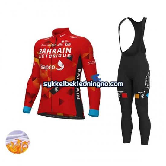 Herre 2022 Team Bahrain Victorious Vinter sykkeldrakt + bib cykeltights N001