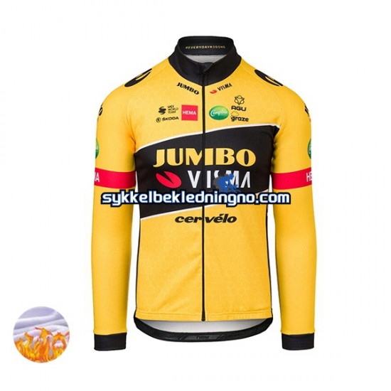 Herre 2022 Team Jumbo-Visma sykkeldrakt vinter N001